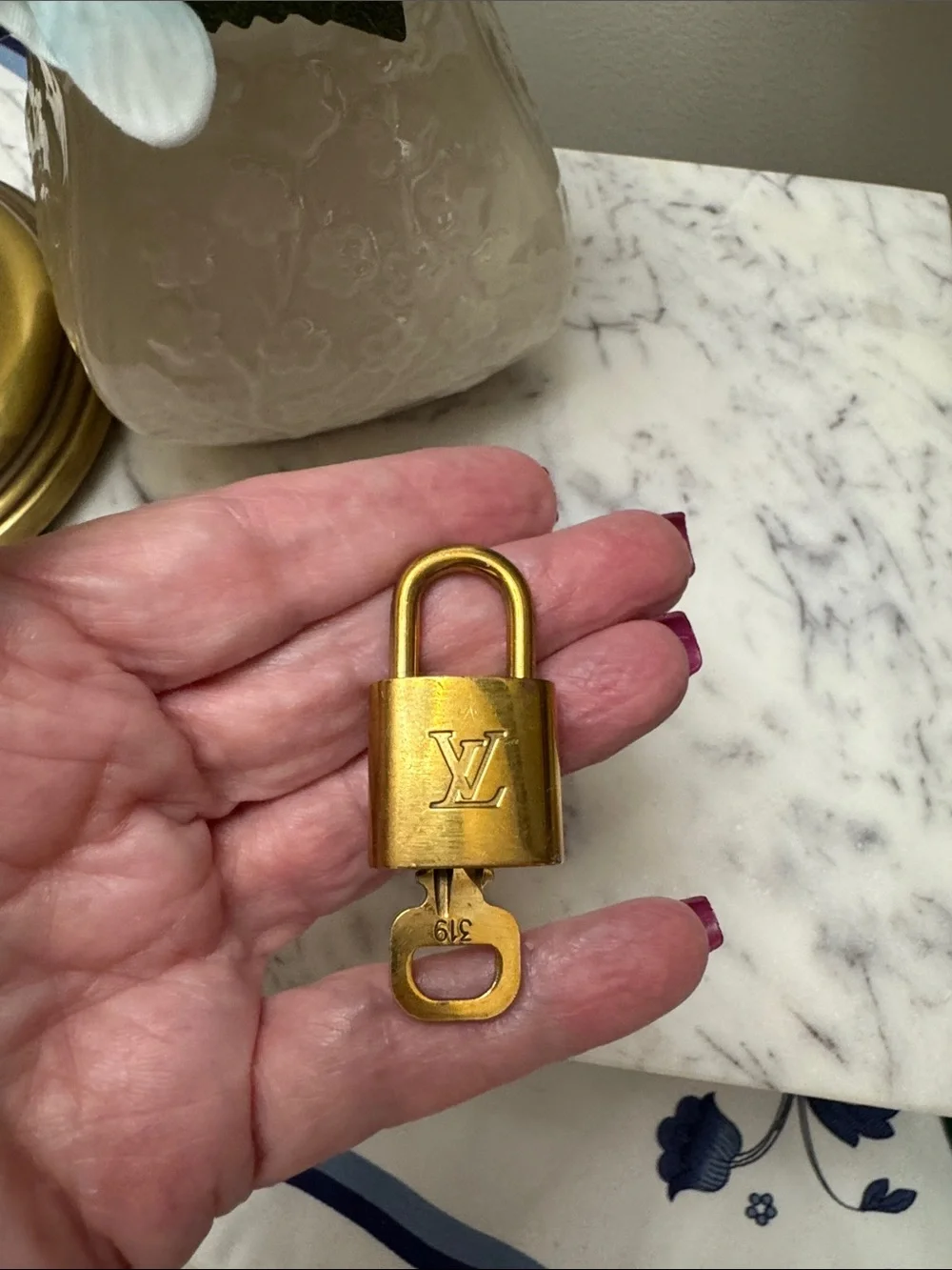 Louis Vuitton Gold Padlock Key Charm - 319